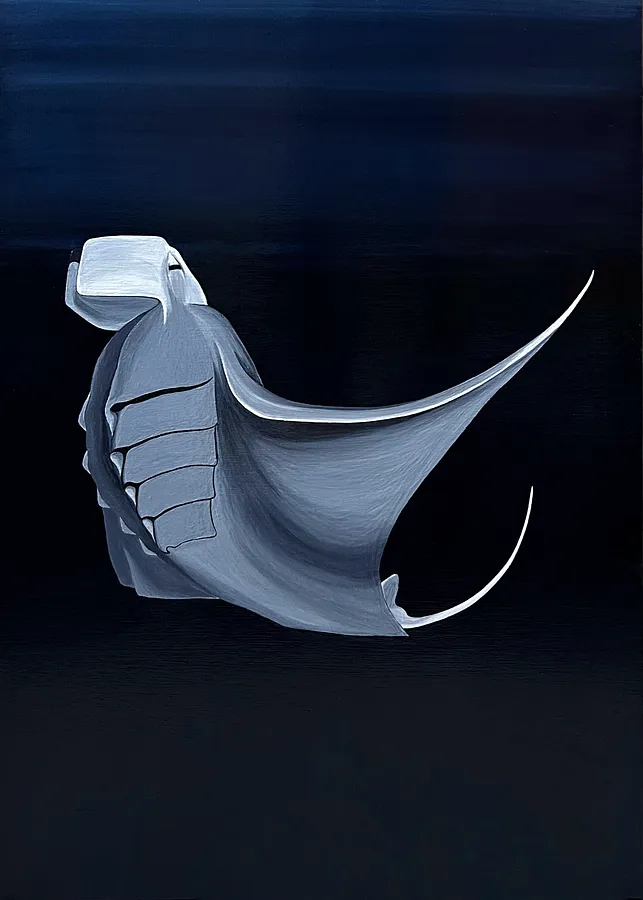 Immagine di Танець ската манта di Анастасія Лебедєва, dimensioni: 50*70 см, medium: Живопис, serie: Підводні створіння, prezzo: $1200
