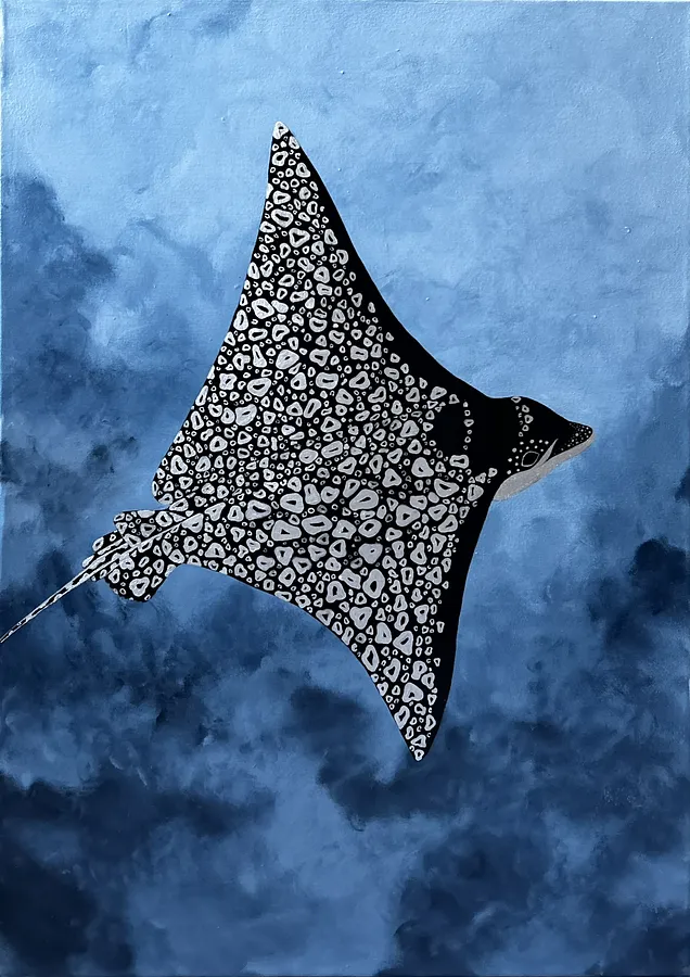 Immagine di Скати di Анастасія Лебедєва, dimensioni: 50*70 см, medium: Живопис, serie: Підводні створіння, prezzo: $800