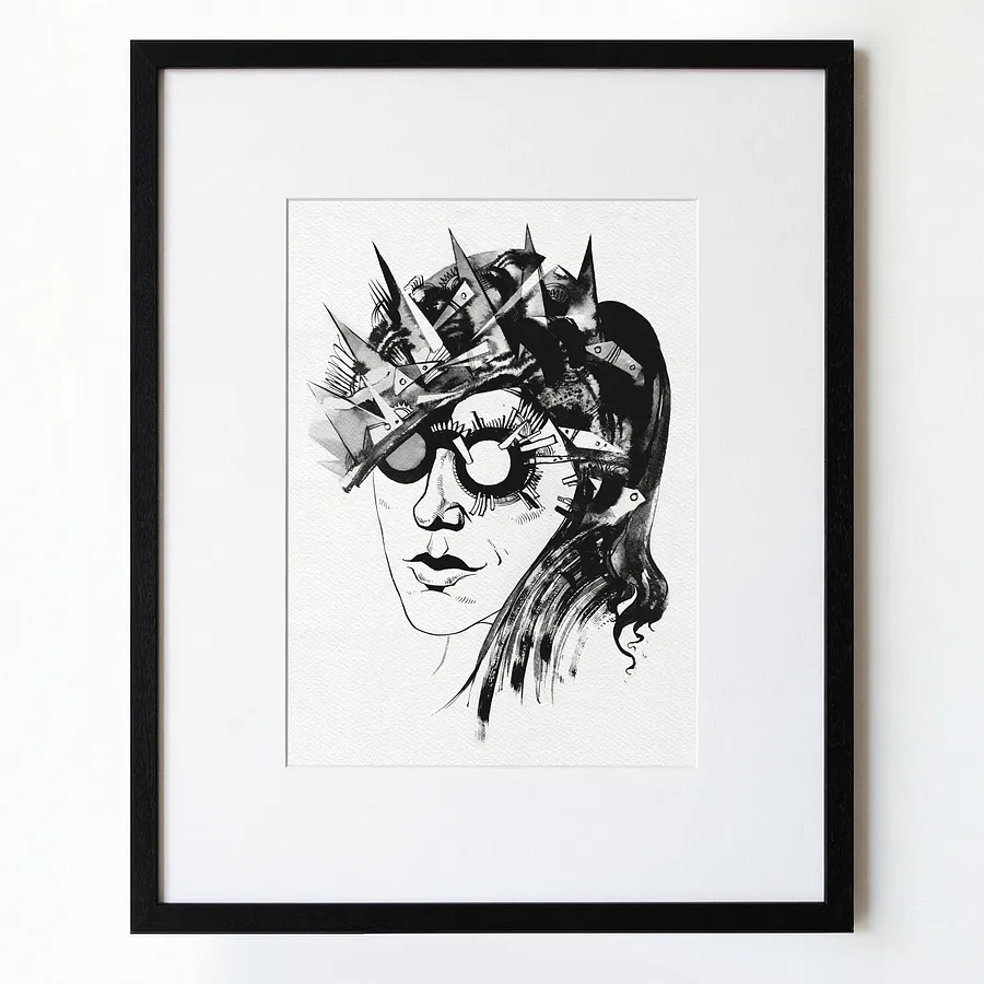 Image of Графиня | Countess by Alexander Makohon, size: 46 x 52 cm, Graphics medium, priced at $250