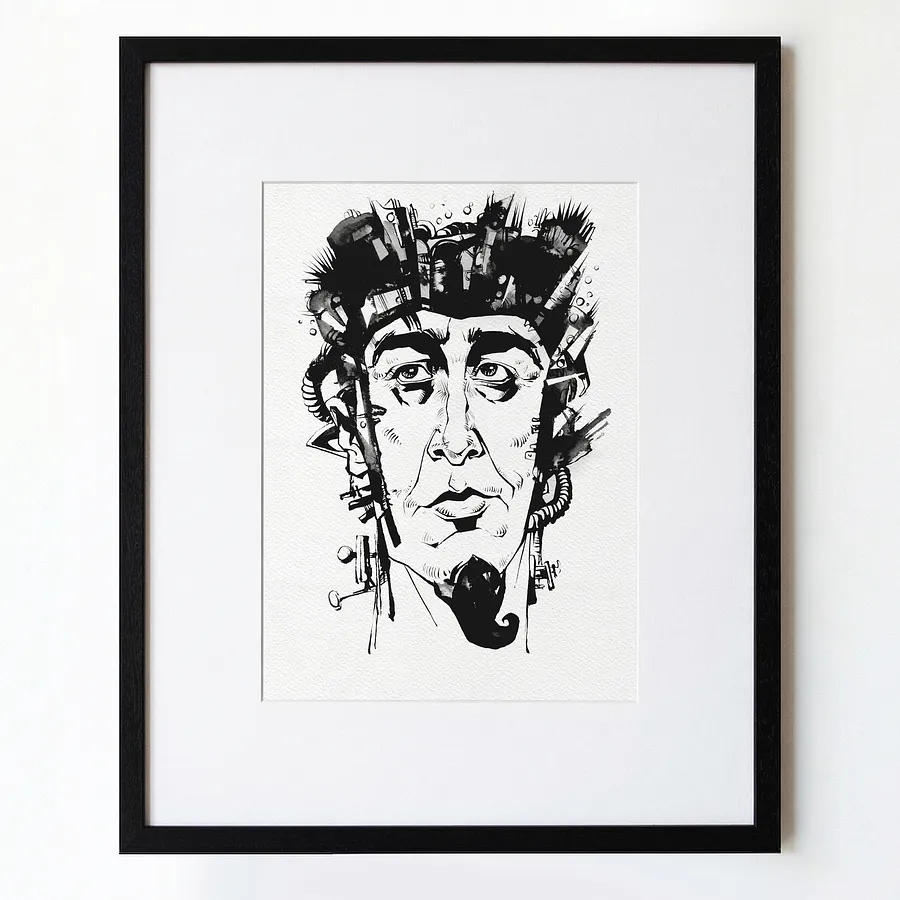 Immagine di Винахідник | Inventor di Oleksandr Makogon, dimensioni: 46 x 52 cm, medium: Grafica, prezzo: $250