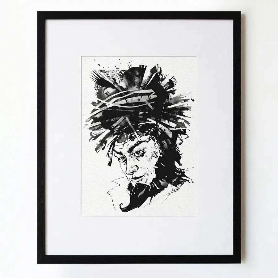 Image of Перукар | Hairdresser by Alexander Makohon, size: 46 x 52 cm, Graphics medium, priced at $250