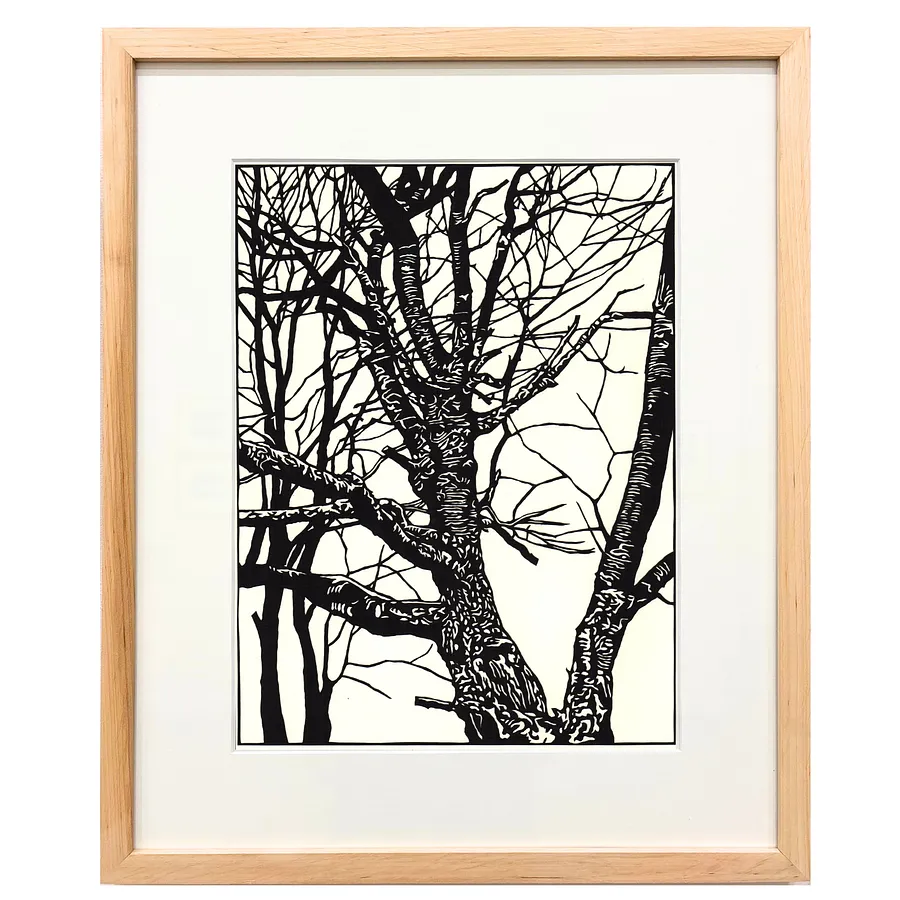 Image of tree. pohulanka by Olena Turyanska, size: 29 х 38,5 см, made of папір, витинання, аплікація, Appliqué medium