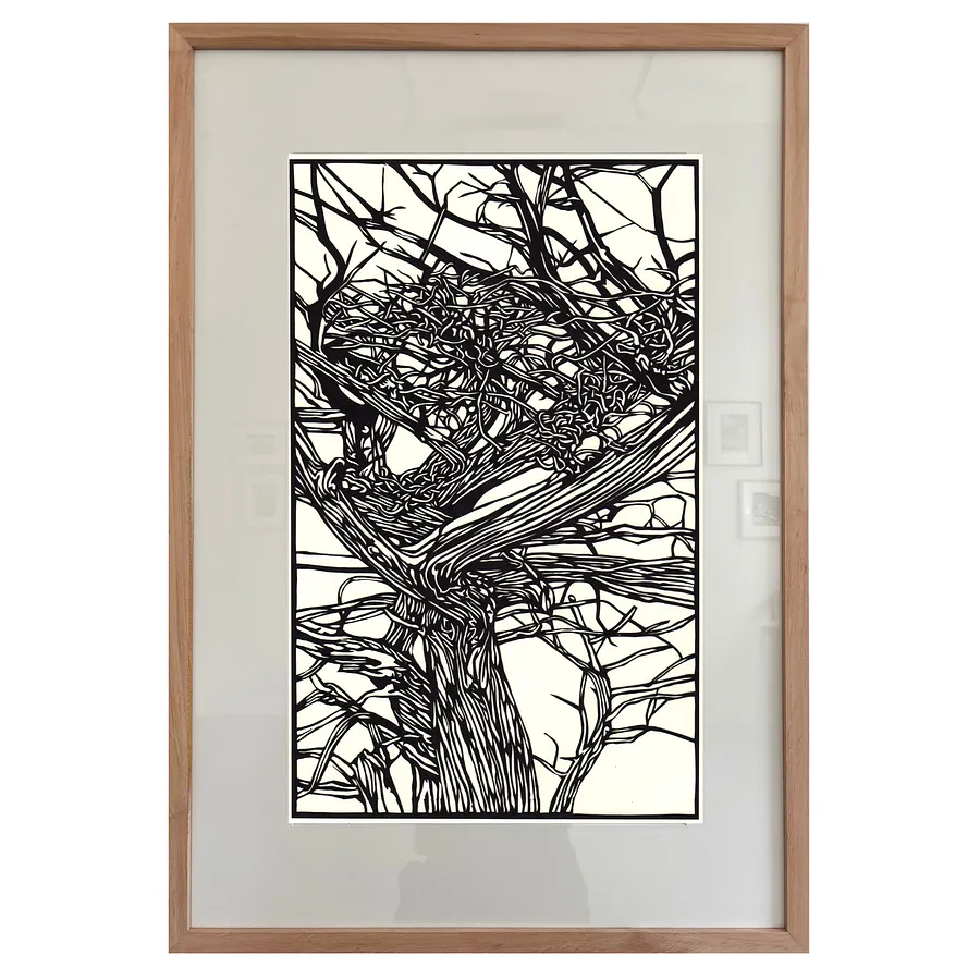 Image of Дерево. Присвята Олені Кульчицькій by Olena Turyanska, size: 32 х 55 см, made of папір, витинання, аплікація, Appliqué medium, priced at $900