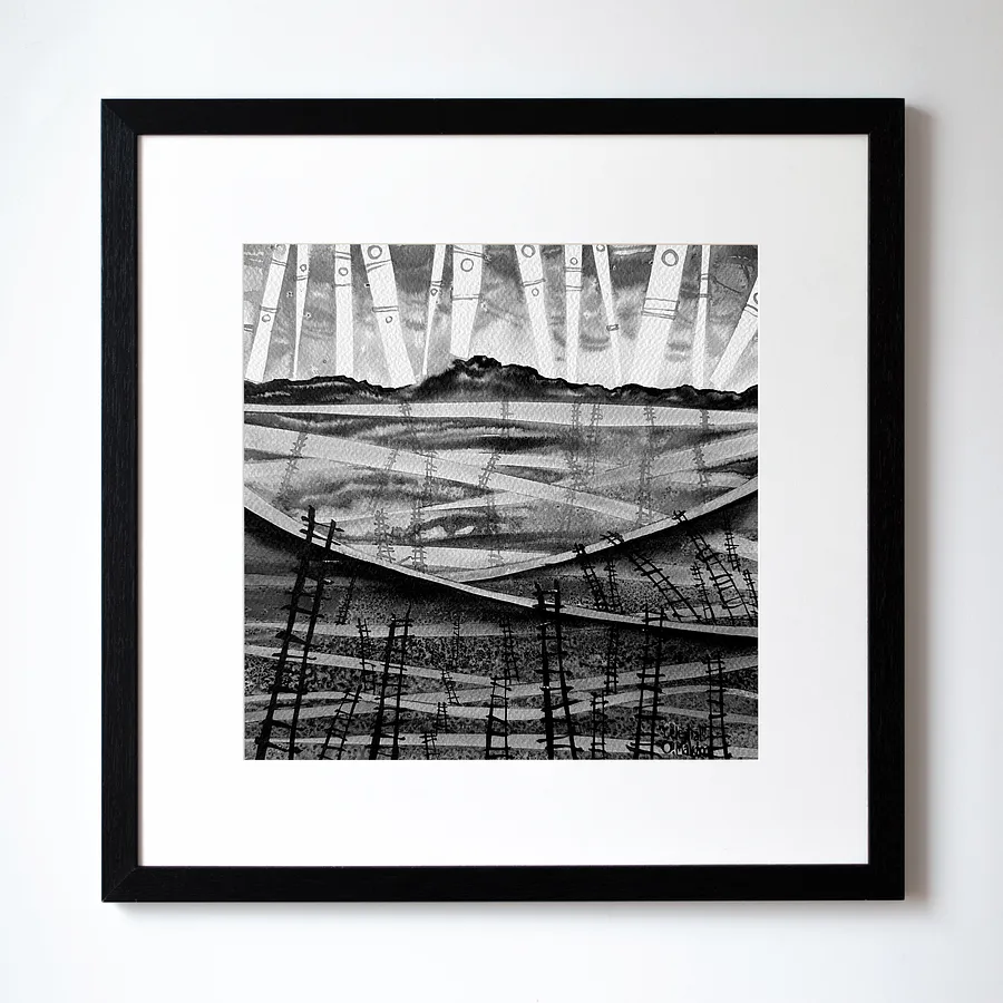 Imagen de Небесний | Celestial de Oleksandr Makohon, tamaño: 42 x 42 cm, hecho de туш, бавовняний папір | ink, cotton paper, medio Obra gráfica, con un precio de $230 (≈ 10,358 грн)