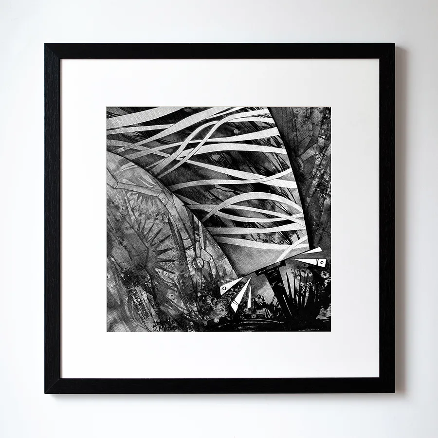 Imagen de Іскра | Sparkle de Oleksandr Makohon, tamaño: 42 x 42 cm, hecho de туш, бавовняний папір | ink, cotton paper, medio Obra gráfica, con un precio de $230 (≈ 10,358 грн)