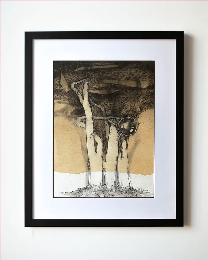 Immagine di Три Брати | Three Brothers di Oleksandr Makogon, dimensioni: 41 х 51 см, medium: Grafica, serie: Abstract, prezzo: $300