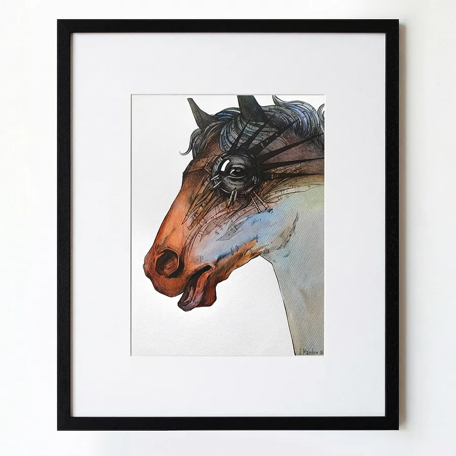 Immagine di Стрімкий | Rapid di Oleksandr Makogon, dimensioni: 52 х 62 cм, medium: Grafica, serie: Horses, prezzo: €350