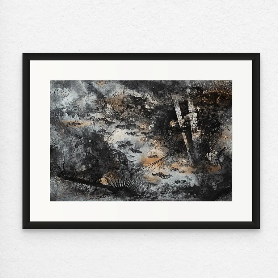 Immagine di Чистилище 1 | Purgatory 1 di Oleksandr Makogon, dimensioni: 55 х 42 см, materiali: Туш, акварель, аерозольна фарба, папір, medium: Grafica, serie: Abstract, prezzo: $300 (≈ 13.512 грн)