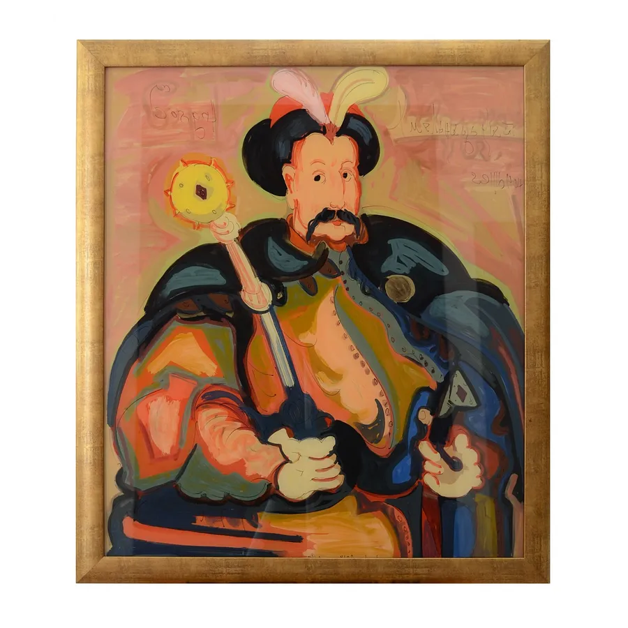 Image of Bohdan Khmelnytsky by Lozynsky Taras, size: 70х60 см, made of Glass, oil., Painting medium, priced at $2500