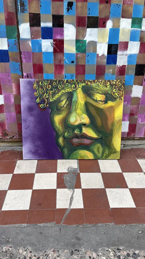 Obraz Your inner Buddha autorstwa Pavlo Melnyk, rozmiar: 40X30 cm, wykonany z Acrylic ,canvas, aerosol, medium Живопис, cena: $626 (≈ 28 192 грн)