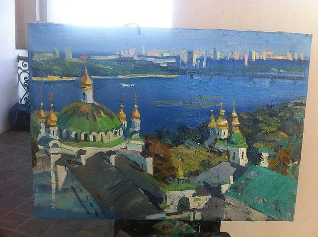 Imagen de Київські дзвони de Bogdan Burak, tamaño: 50х70, hecho de  Полотно. Олія, medio Живопис, de Київ, Києво-Печерська Лавра, Дзвіниця Успенського собору, con un precio de €150 (≈ 7,730 грн)