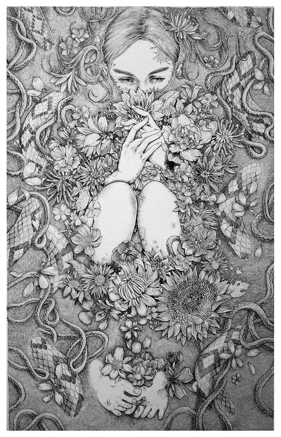 Image de Температура комфорту par Yulia Shchukina-Znak, taille : 1000х600, fabriqué avec Чорнило, Лайнери, Папір, médium Графіка, de Львів