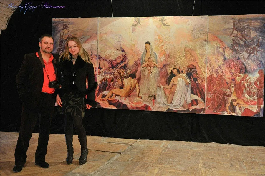 Imagen de Мадонна у славі та спокута Магдалени, виставка HYPE de Bogdan Burak, tamaño: 180х410, hecho de  Полотно. Олія, medio Живопис, de Київ, Музей Київська фортеця, parte de la serie Виставки, con un precio de €20000 (≈ 1,036,002 грн)