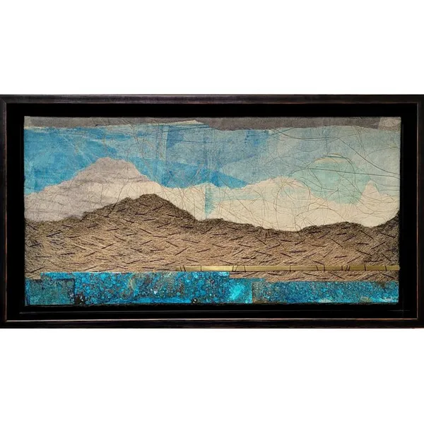 Image of "Landscapes" by Tkachuk Yaroslava, size: 20x40 cm, made of oxidized brass, natural plant fiber, ribbon, Textile Art medium, priced at $200