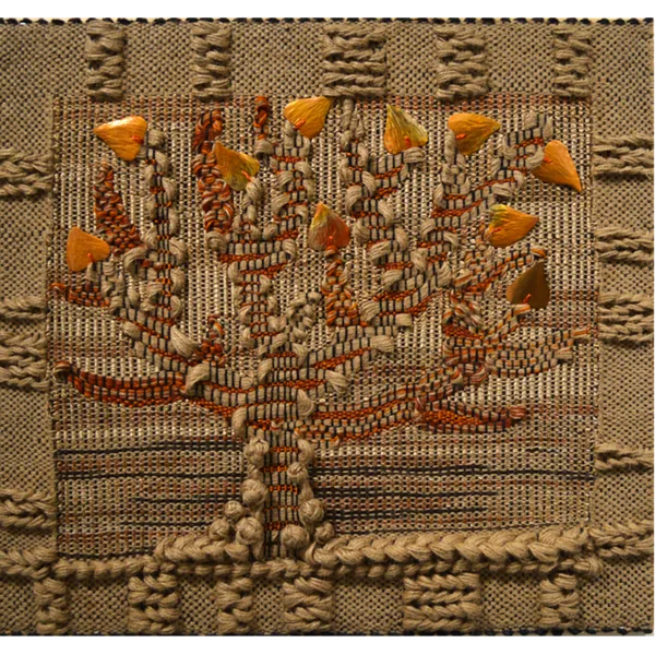 Image of "Tree" by Tkachuk Yaroslava, size: 78x80 cm, made of hand weaving, linen, silk, copper, Textile Art medium, priced at $2000