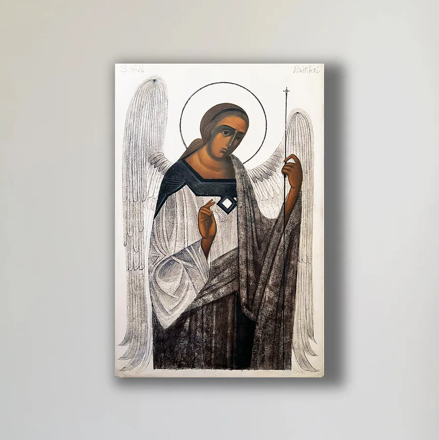 Image of Guardian Angel by Alina Hrubets, size: 18x12см, made of board/gesso/acrylic, Icons medium, from Львів, part of the 2022 series, priced at $200 (≈ 8,966 грн)
