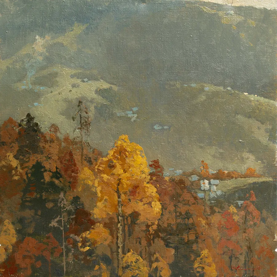 Imagen de Carpathian landscape 8 de Artem Rohovyi, tamaño: 40x40 cm, hecho de Oil, canvas, medio Pintura, de Kharkiv, con un precio de $800