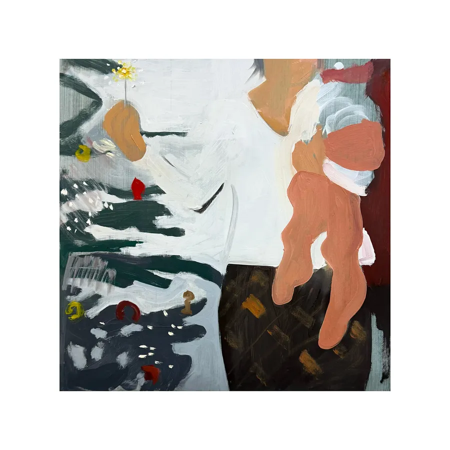 Image of Tights by Adriana Shportan, size: 35x35, made of oil on canvas, Painting medium, from London, part of the Moments series, priced at £450