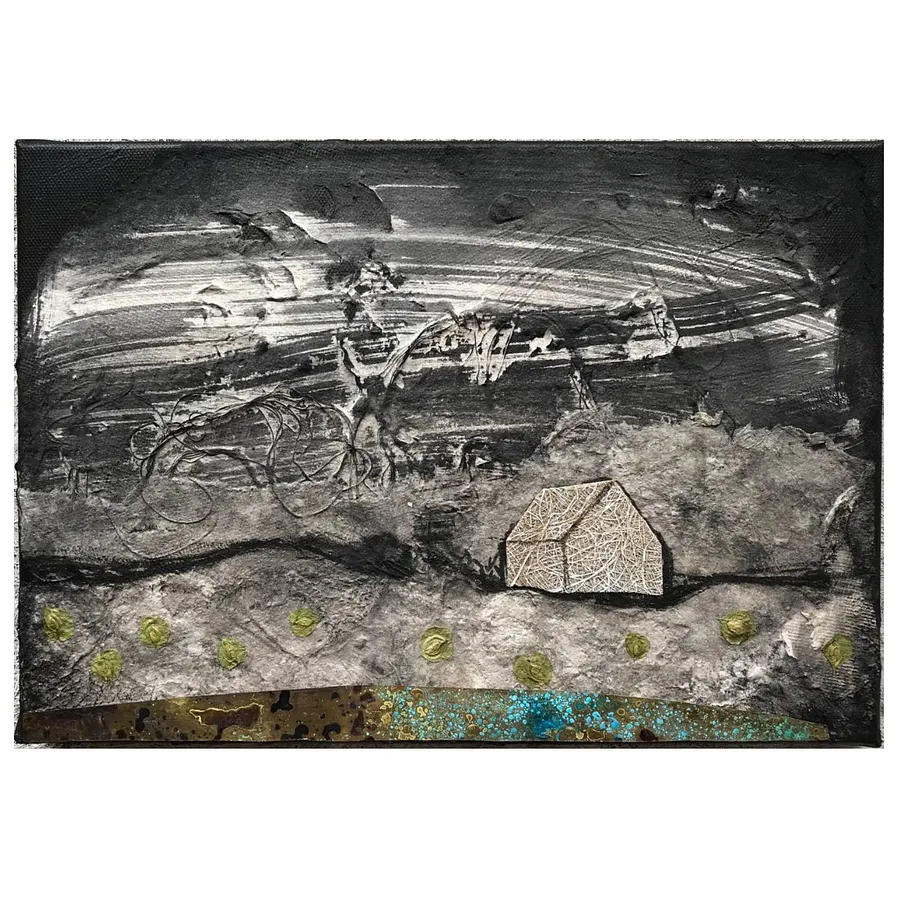 Immagine di Буря di Ткачук Ярослава , dimensioni: 20 х 30 см, materiali: папір, льон, шовк, акрил, латунь, medium: Авторська техніка, prezzo: ₴200