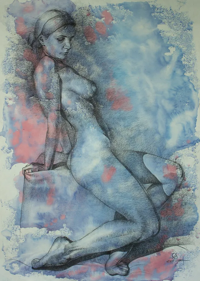 Immagine di "She" di Oleksandr Baklai, dimensioni: 50х70cm, materiali: paper, watercolor, charcoal, medium: Drawing, serie: "Works"