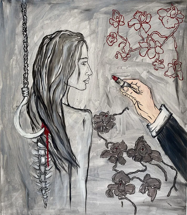 Image of "The hook trick" by Ellada , size: 70*80, made of Oil on Canvas, Painting medium, from LONDON, priced at €300