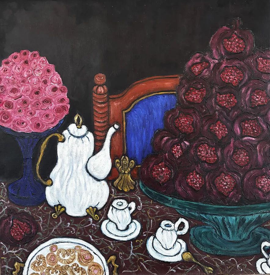 Image of The Pyramid of Desires by Nataliia Bartkiv, size: 70x70, made of Oil on canvas , Oil Painting medium, from Lviv Ukraine , priced at €1200