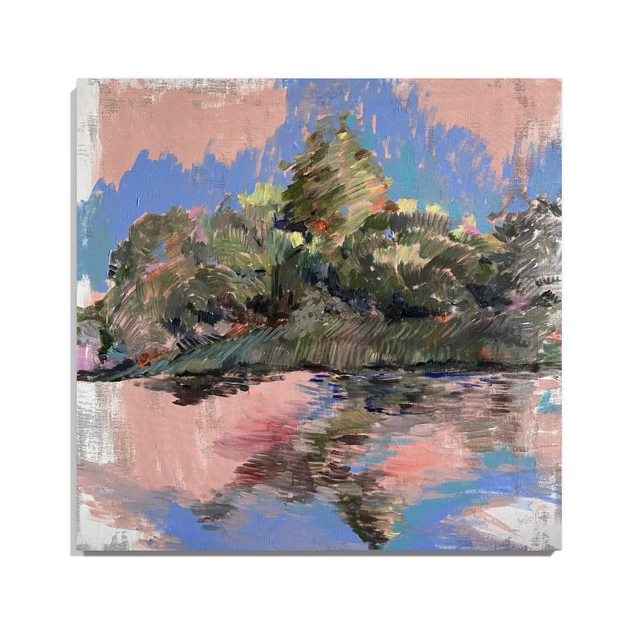 Imagen de Случ de Notuko, tamaño: 90x90, hecho de Acrylic on canvas , medio Pintura, de Rivne Ukraine, parte de la serie Landscape, con un precio de €700