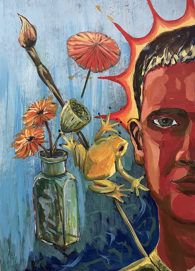Imagen de The frog will tell you de Pavlo Melnyk, tamaño: 30х20 см, hecho de Acrylic, marker, medio Живопис, de Київ , con un precio de $50 (≈ 2,260 грн)