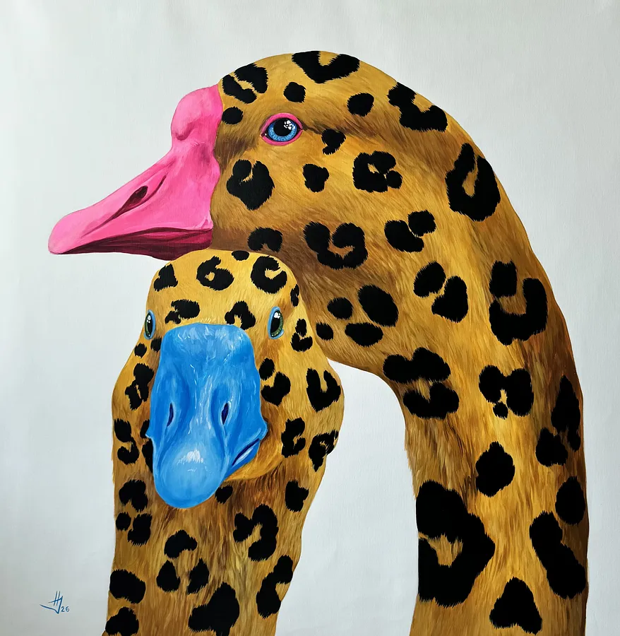 Imagen de LeoGeese  de Ivanka Nechyporyk, tamaño: 100x100 cm, hecho de Acrylic on canvas, medio Pintura, de Kyiv, con un precio de $2700
