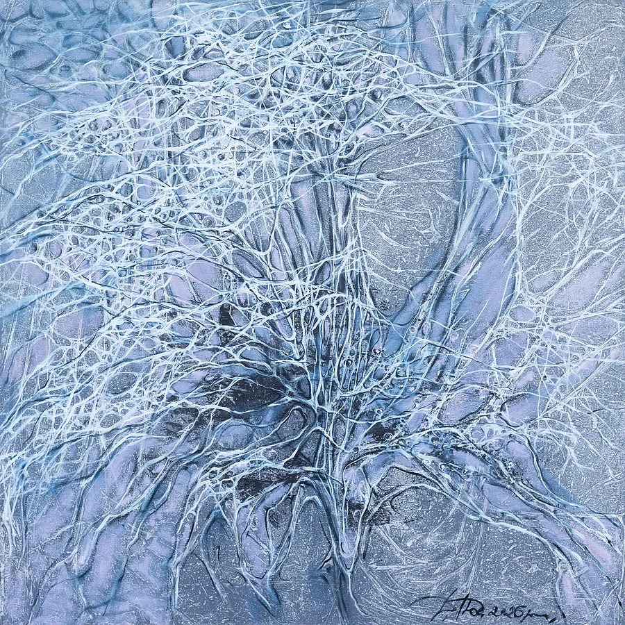 Immagine di Flower 1 di Liudmyla Davydenko, dimensioni: 70x70 см, materiali: oil/canvas, medium: Pittura, città: Lviv, serie: Isolines, prezzo: €800