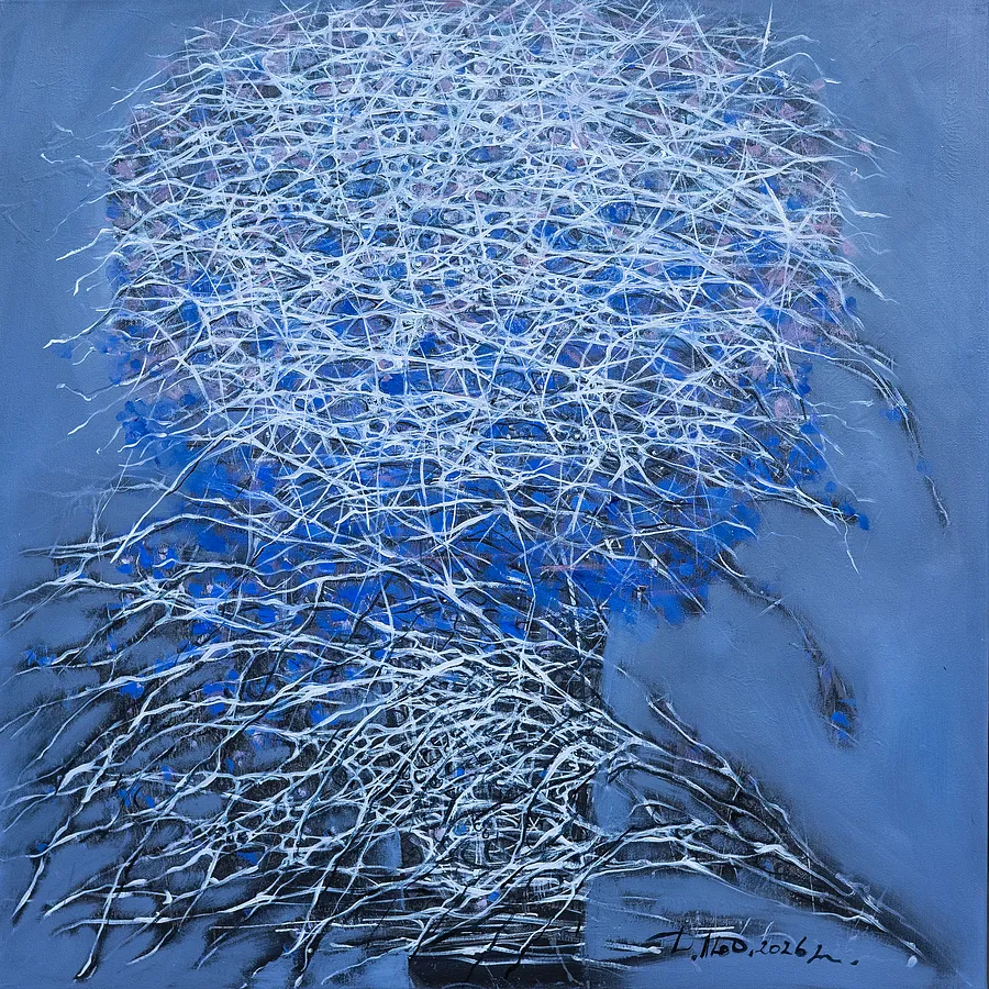 Bild von Bush 2 von Ljudmyla Davydenko, Größe: 70х70, Malerei Medium, Teil der Isolines Serie, zum Preis von €800