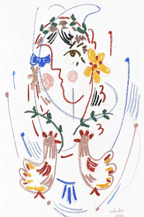 Obraz Ukrainian woman  autorstwa Notuko, rozmiar: 36x50, medium Grafika, z Rivne Ukraine, część serii Ukrainian woman, cena: €130