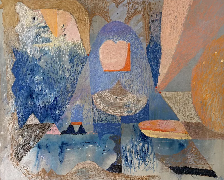 Image of Акт віри by Yulianna Verba, size: 110*140, Живопис medium, part of the Практика Присутності series, priced at $2200
