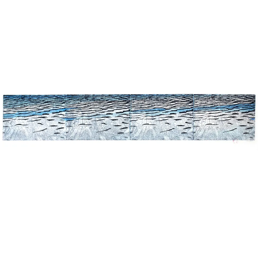 Image of Sea ІІ by Stratiychuk Oksana, size: 24,5 х 140 см, made of etching, watercolour, Graphics medium, priced at $1000