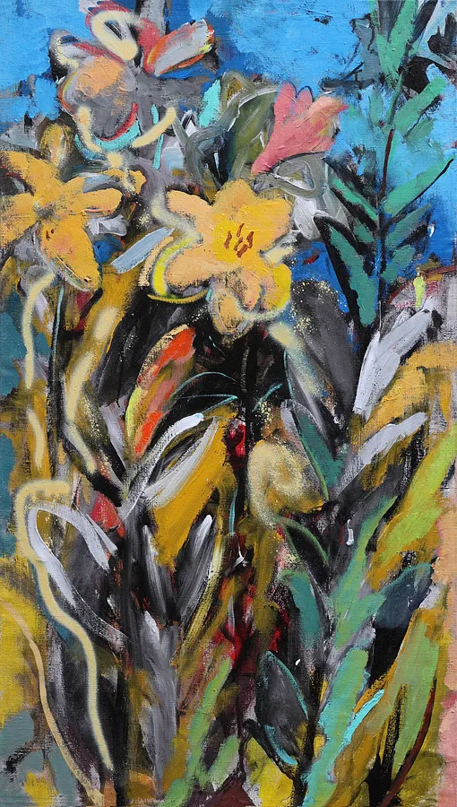 Imagen de Flowers. Lilies de Artem Andreichuk, tamaño: 60 × 105 cm, hecho de Canvas, medio Painting, con un precio de $1850