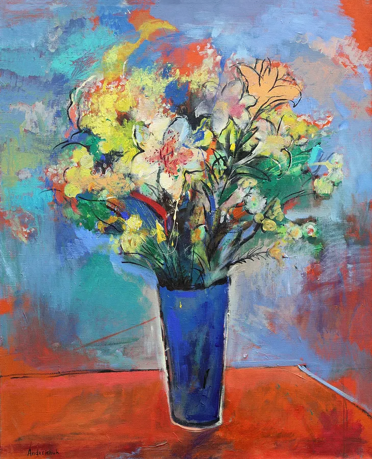Imagen de Bouquet of Flowers de Artem Andreichuk, tamaño: 85 × 105 cm, hecho de Canvas, medio Painting, con un precio de $1932
