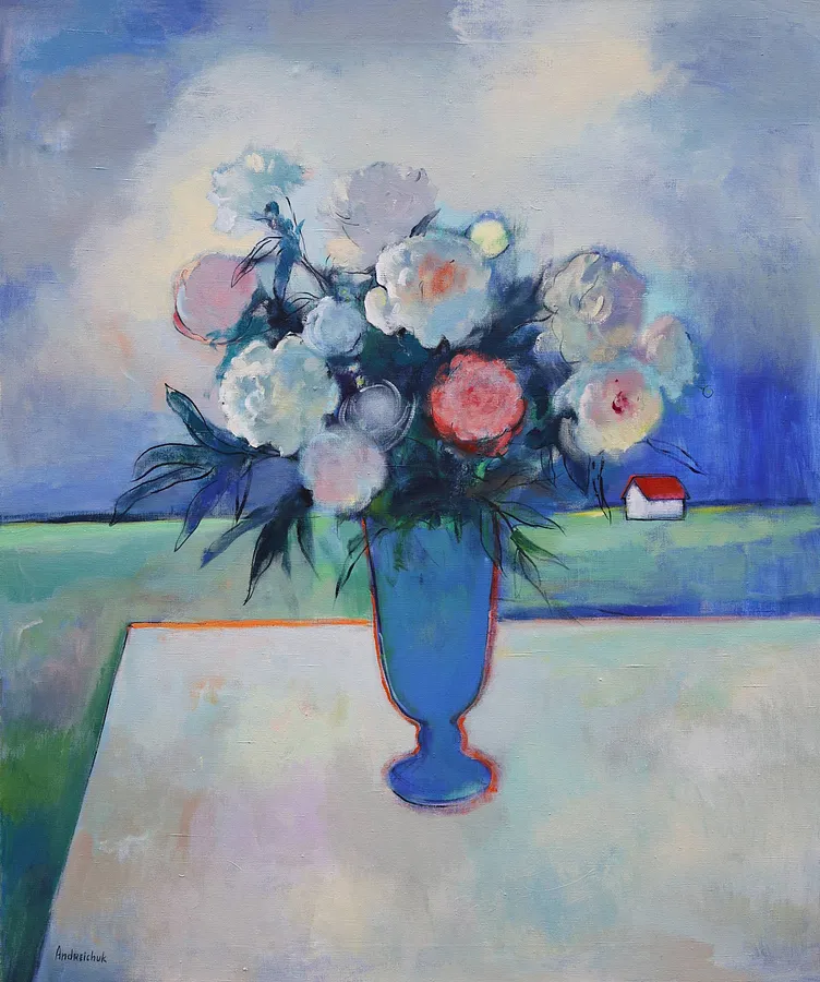 Imagen de Bouquet of Peonies de Artem Andreichuk, tamaño: 100 × 120 cm, hecho de Canvas, medio Painting, con un precio de $2685