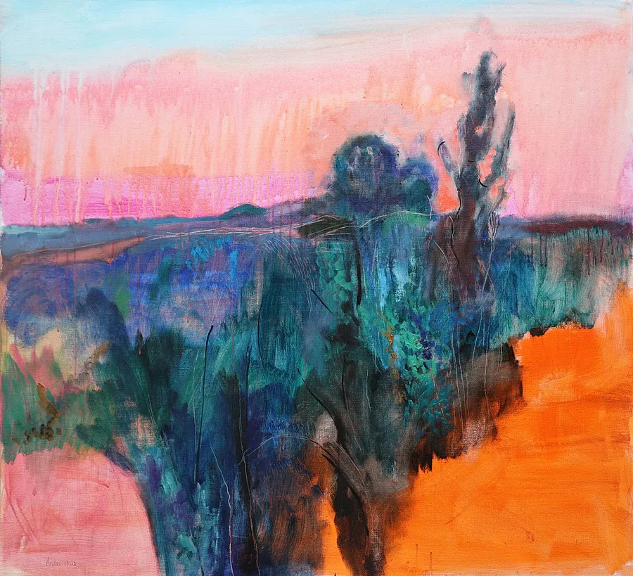 Immagine di Pink and Orange Landscape di Artem Andreichuk, dimensioni: 115 × 105 cm, materiali: Canvas, medium: Painting, prezzo: $1920