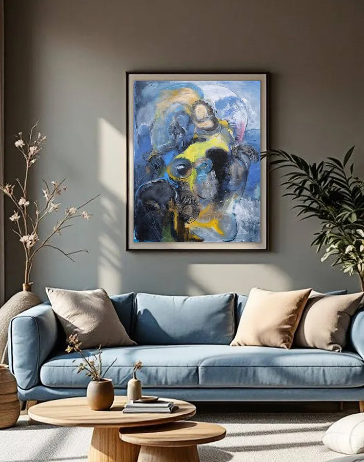 Imagen de black blue and yellow de Artem Andreichuk, tamaño: 75 × 95 cm, hecho de Canvas, medio Painting, con un precio de $1768