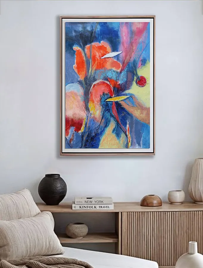 Imagen de Composition with Red Sun de Artem Andreichuk, tamaño: 60 × 90 cm, hecho de Canvas, medio Painting, con un precio de $2346