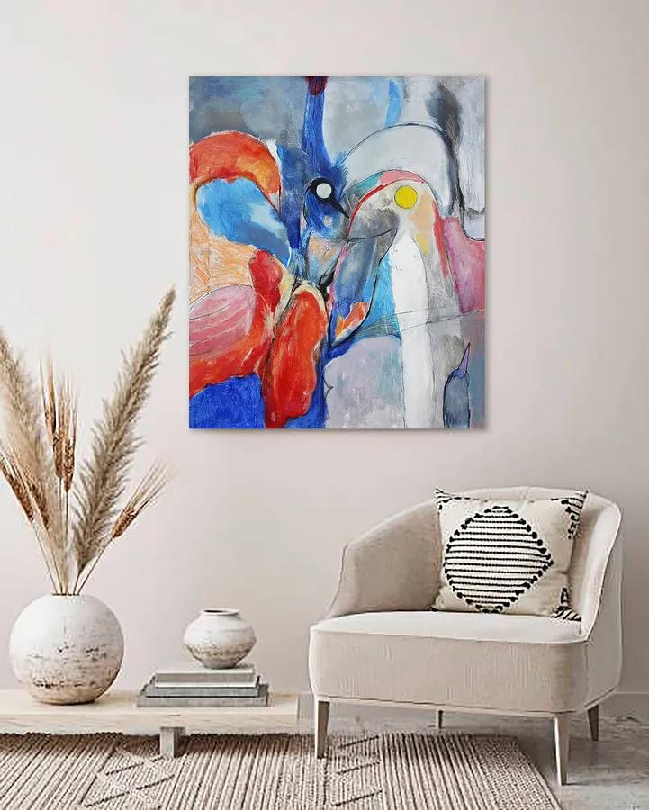 Image of Birds by Artem Andreichuk, size: 80 × 95 cm, made of Canvas, Painting medium, priced at $1610