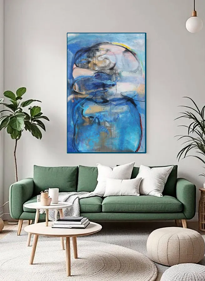 Obraz Landscape with Blue and Black autorstwa Artem Andreichuk, rozmiar: 90 × 140 cm, wykonany z Canvas, medium Painting, cena: $2434