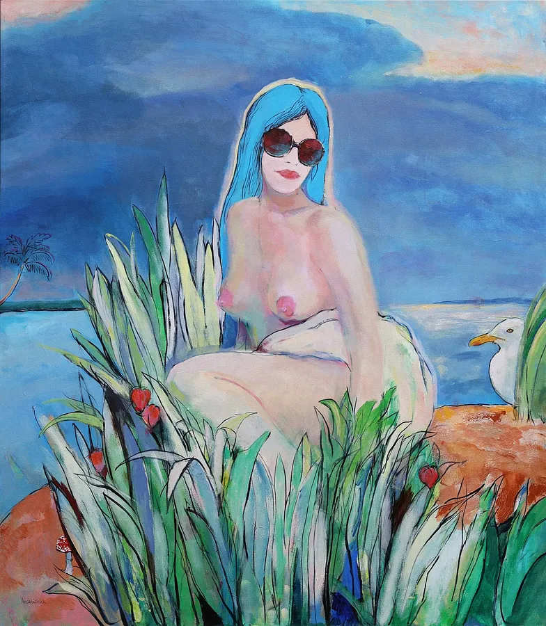 Imagen de Girl with physalis de Artem Andreichuk, tamaño: 105 × 120 cm, hecho de Canvas, medio Painting, con un precio de $3345