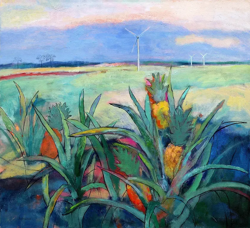 Imagen de Pineapple at Twilight - Subjektiv.art de Artem Andreichuk, hecho de oil on canvas, medio Painting