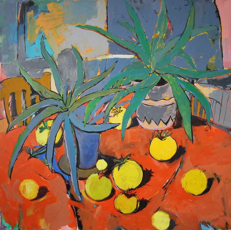 Imagen de Yellow Food de Artem Andreichuk, tamaño: 100 × 100 cm, hecho de oil on canvas, medio Painting
