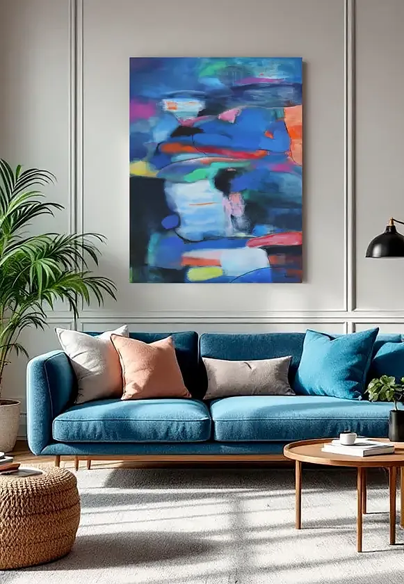 Imagen de landscape with blue and yellow - Subjektiv.art de Artem Andreichuk, medio Painting