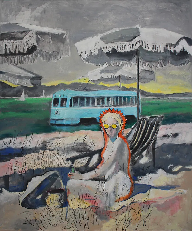 Obraz Next station Cannes autorstwa Artem Andreichuk, rozmiar: 120 × 100 cm, wykonany z Acrylic on canvas, medium Painting
