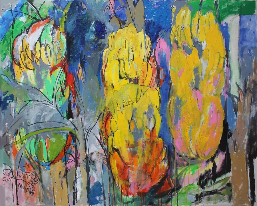 Imagen de Banana jungle  de Artem Andreichuk, tamaño: 125 × 150 cm, hecho de oil on canvas, medio Painting