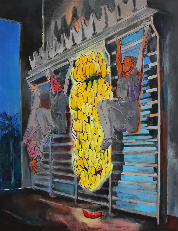 Imagen de Banana sport  de Artem Andreichuk, tamaño: 130 × 100 cm, hecho de Acrylic on canvas, medio Painting