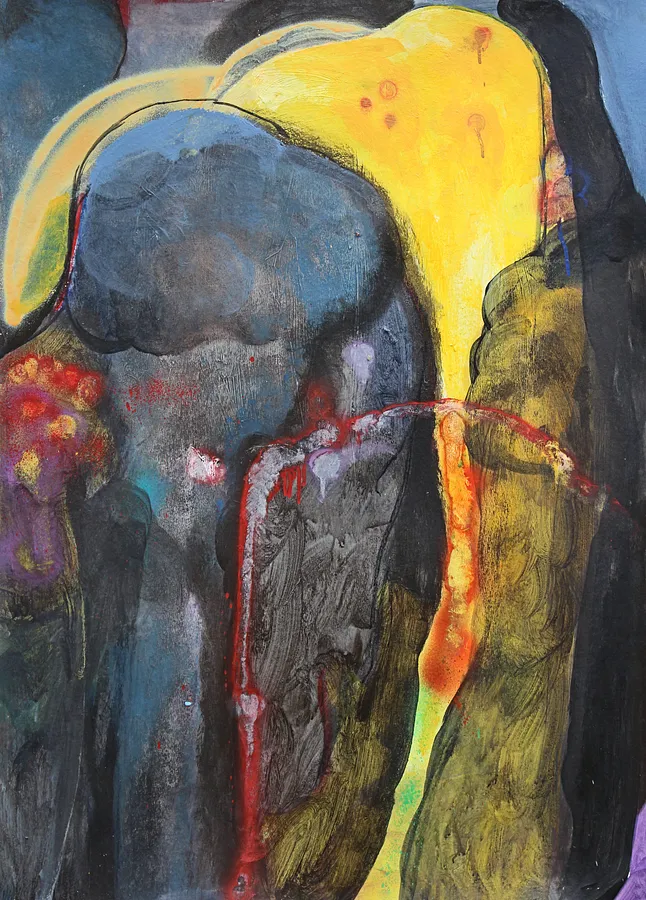 Imagen de Series Invasion 7 de Artem Andreichuk, tamaño: 86 × 61 cm, hecho de oil on canvas, medio Drawing
